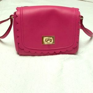 Kate Spade Pink Cross Body Bag, Scalloped Detail